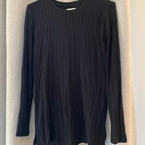 Lou & Grey Black Ribbed Crew Neck Sweater